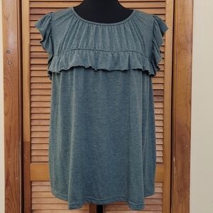 NWOT Emery Rose Ruffle Sleeve Tunic Blouse Size 1XL